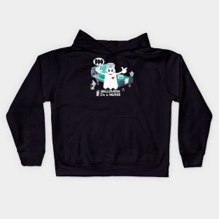 BOO Nurse dressed as a GHOST - cute Halloween Kids Hoodie